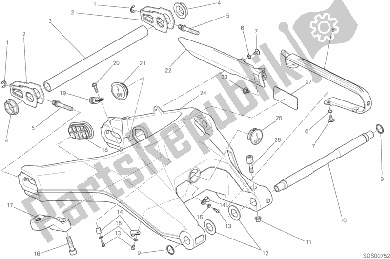 Toutes les pièces pour le 027 - Forcellone Posteriore du Ducati Scrambler Urban Enduro Thailand 803 2016